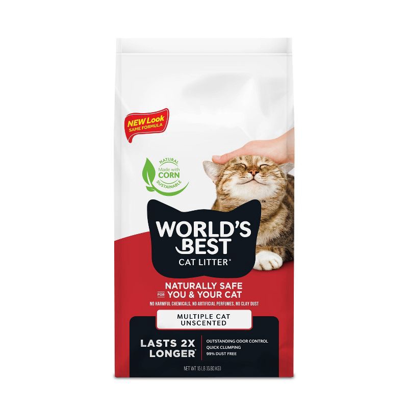 slide 1 of 10, World's Best Cat Litter- Multiple Cat Formula - 15lbs, 15 lb