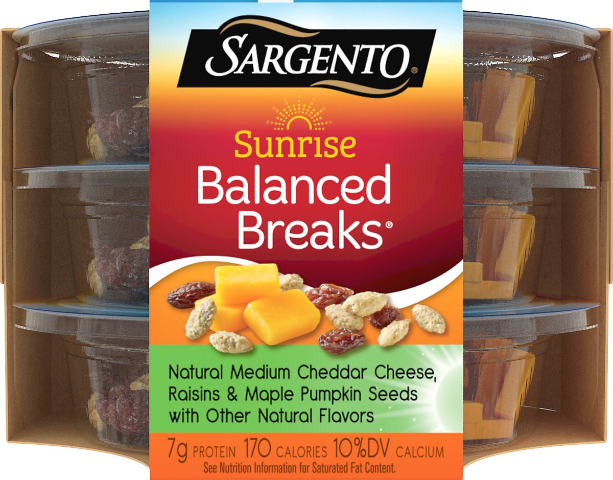 slide 5 of 9, Sargento 3 Pack Sunrise Cheddar, Raisins & Maple Pumpkin Seeds Balanced Breaks 3 ea, 3 ct