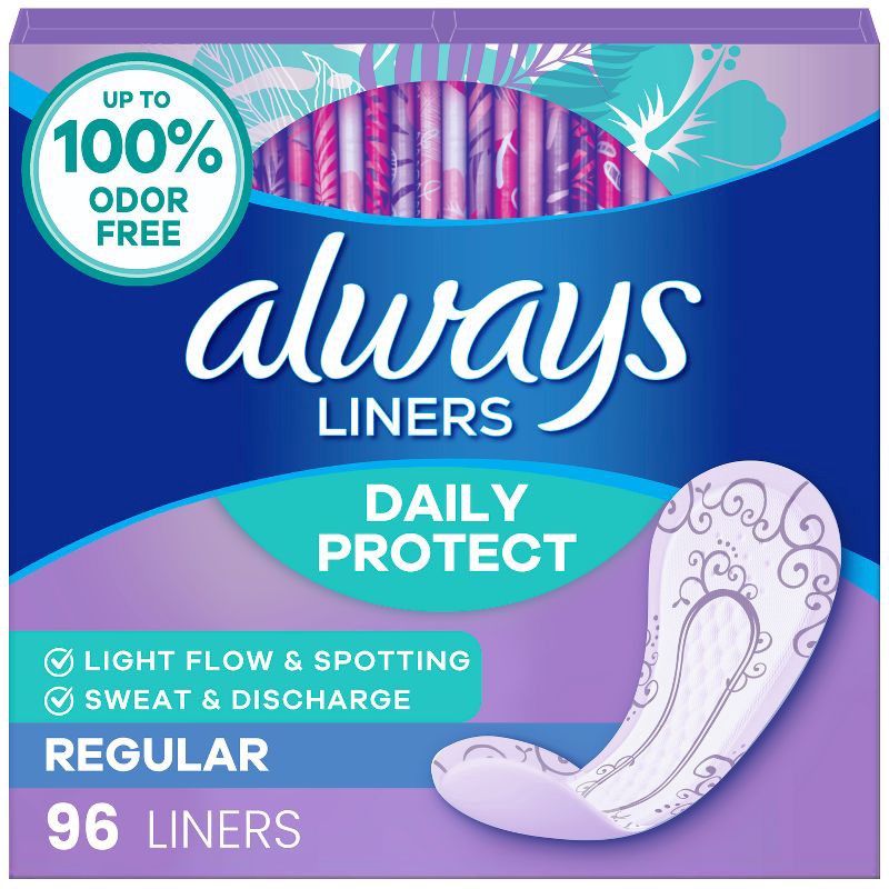 slide 1 of 10, Always Daily Protect Panty Liner - Regular - 96ct, 96 ct