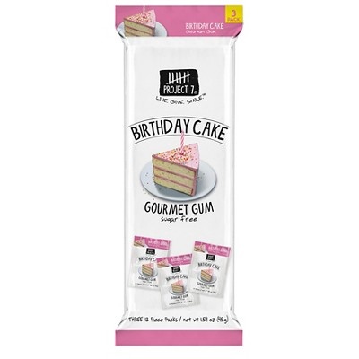 slide 1 of 1, Project 7 Birthday Cake Gourmet Gum, 1.59 oz