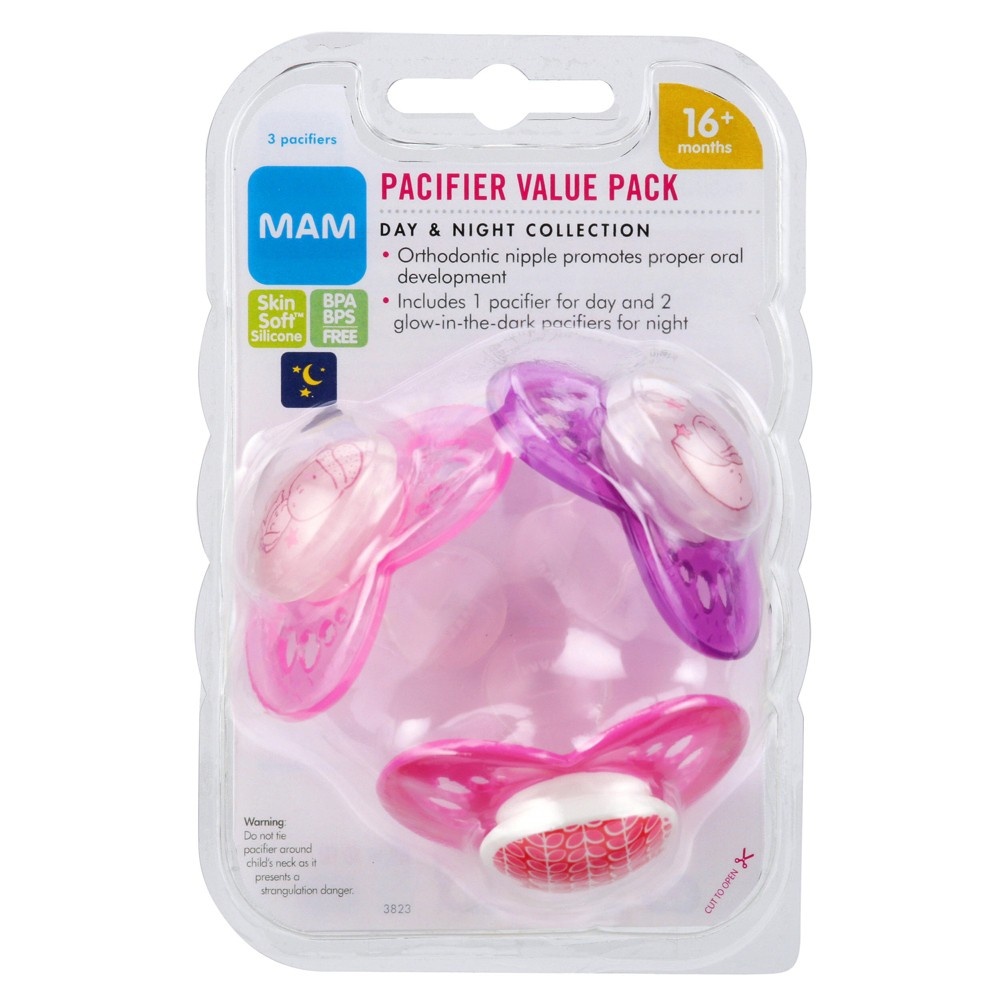 slide 5 of 9, MAM Day & Night Pacifier - 16+ Months, 3 ct