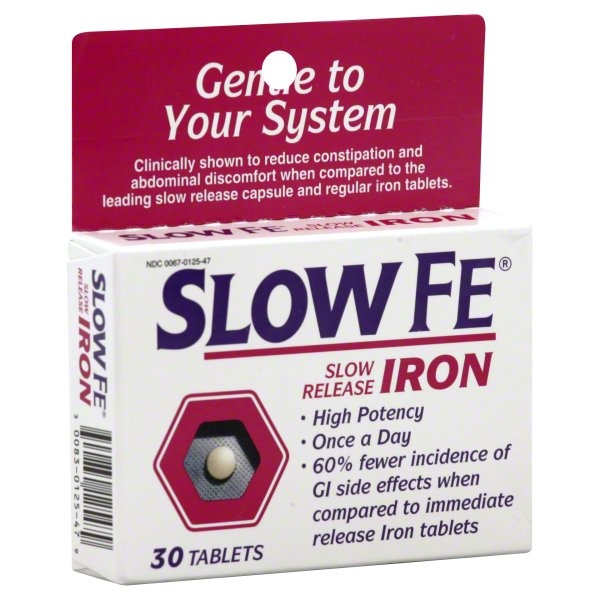 slide 1 of 1, Slow Fe Slow Release Iron, Tablets, 30 ct