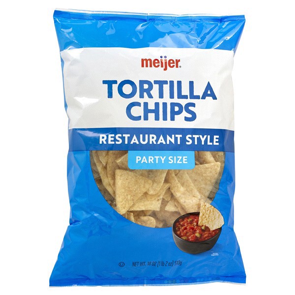 slide 4 of 21, Meijer Party Size Restaurant Style Tortilla Chips, 18 oz