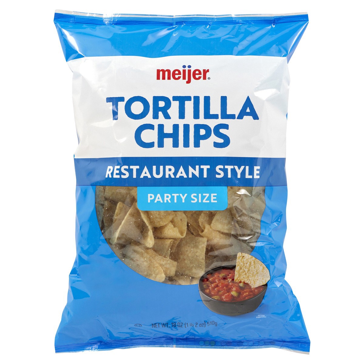 slide 1 of 21, Meijer Party Size Restaurant Style Tortilla Chips, 18 oz