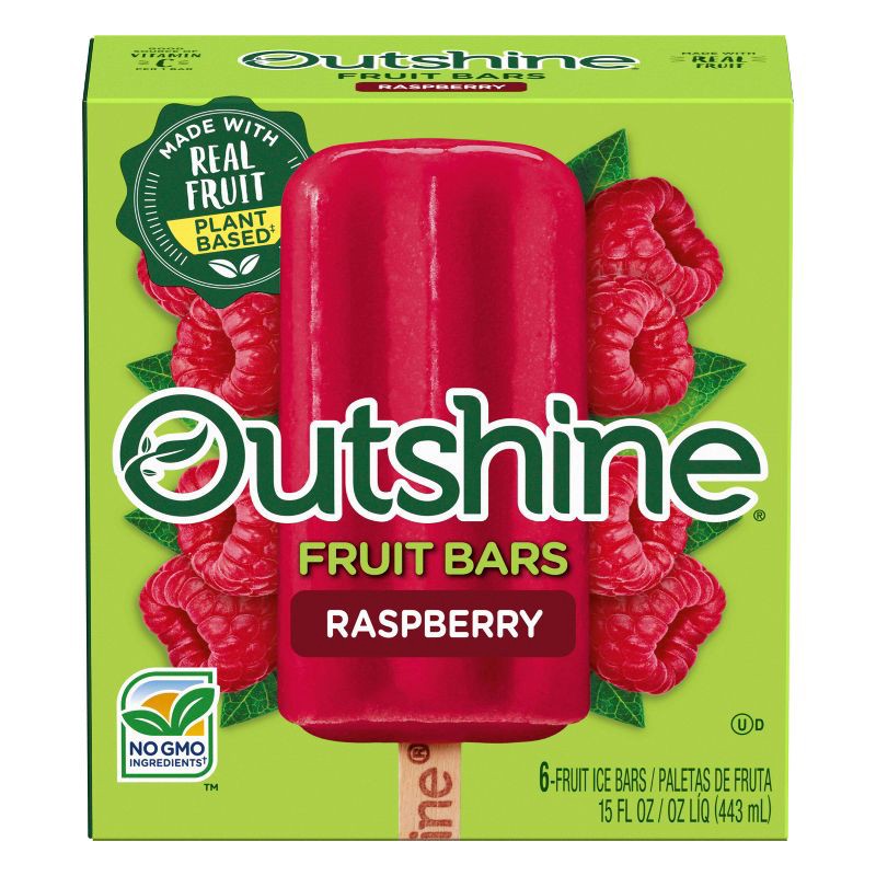 slide 13 of 13, Outshine Raspberry Fruit Frozen Bar - 6ct, 6 ct