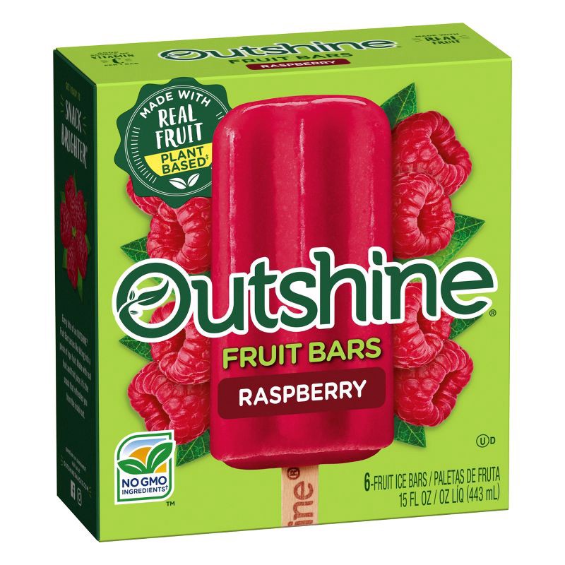 slide 4 of 13, Outshine Raspberry Fruit Frozen Bar - 6ct, 6 ct