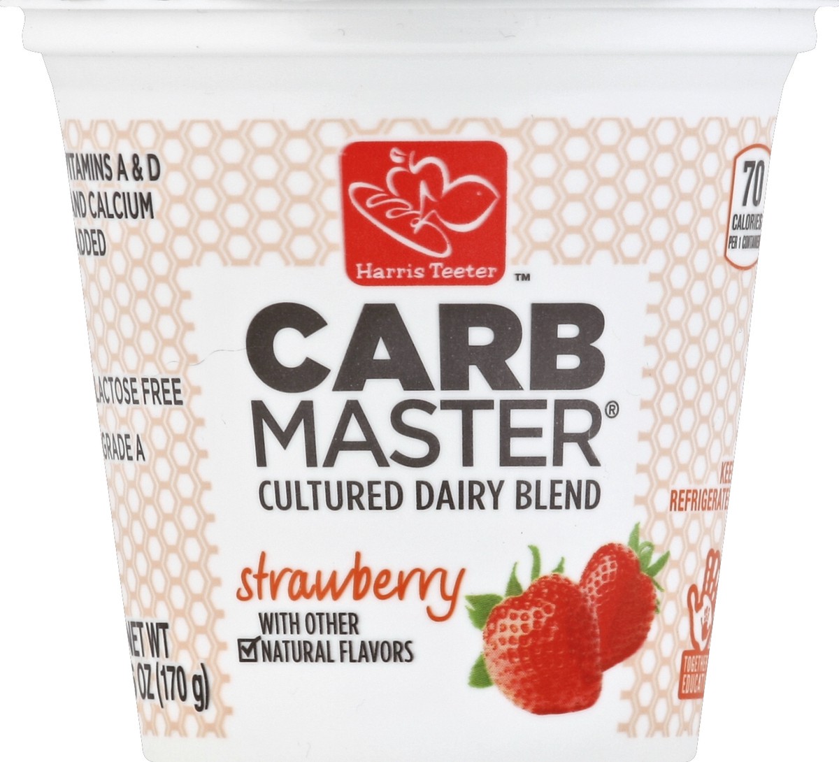 slide 2 of 3, Harris Teeter Carb Master Strawberry Cultured Dairy Blend, 6 oz