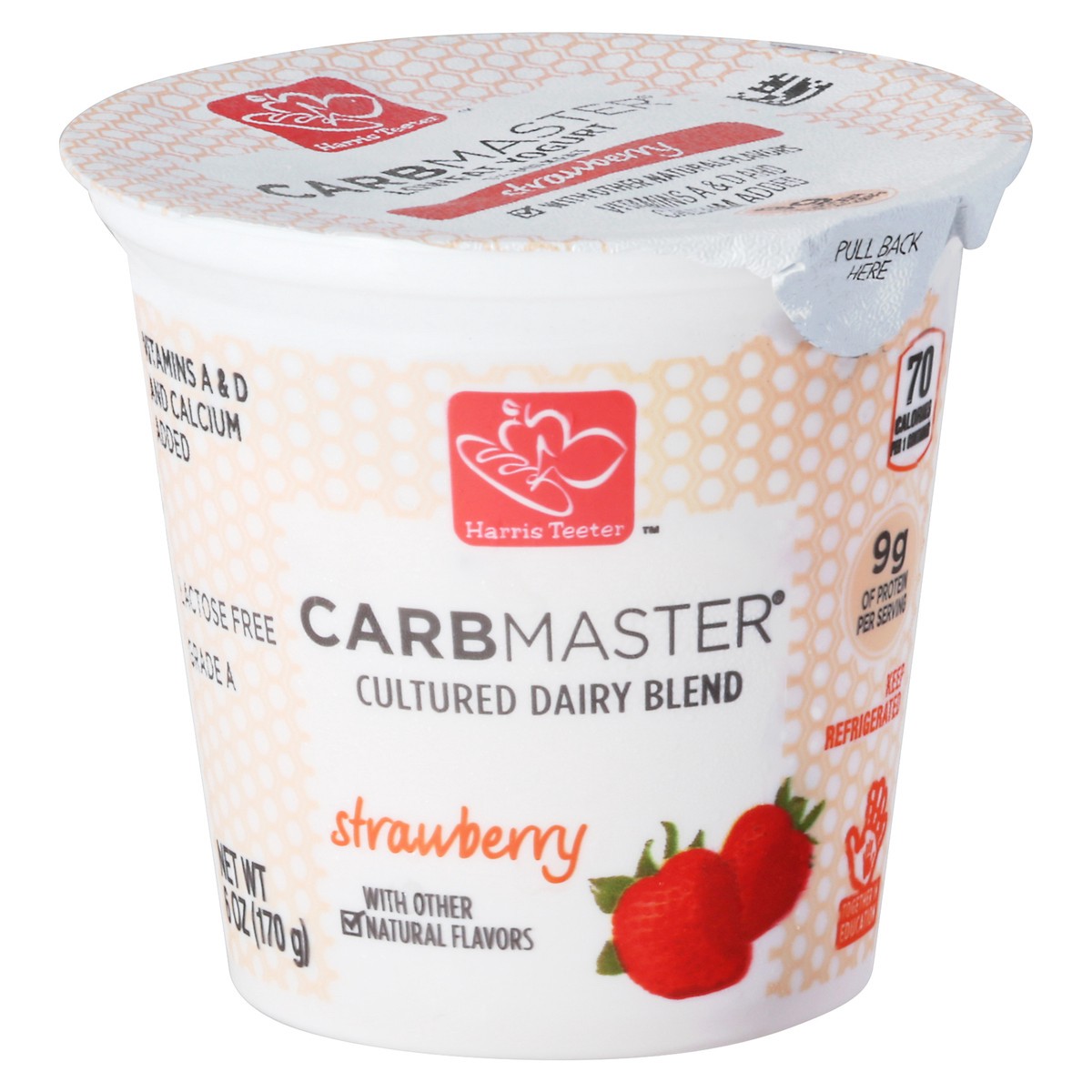 slide 1 of 3, Harris Teeter Carb Master Strawberry Cultured Dairy Blend, 6 oz