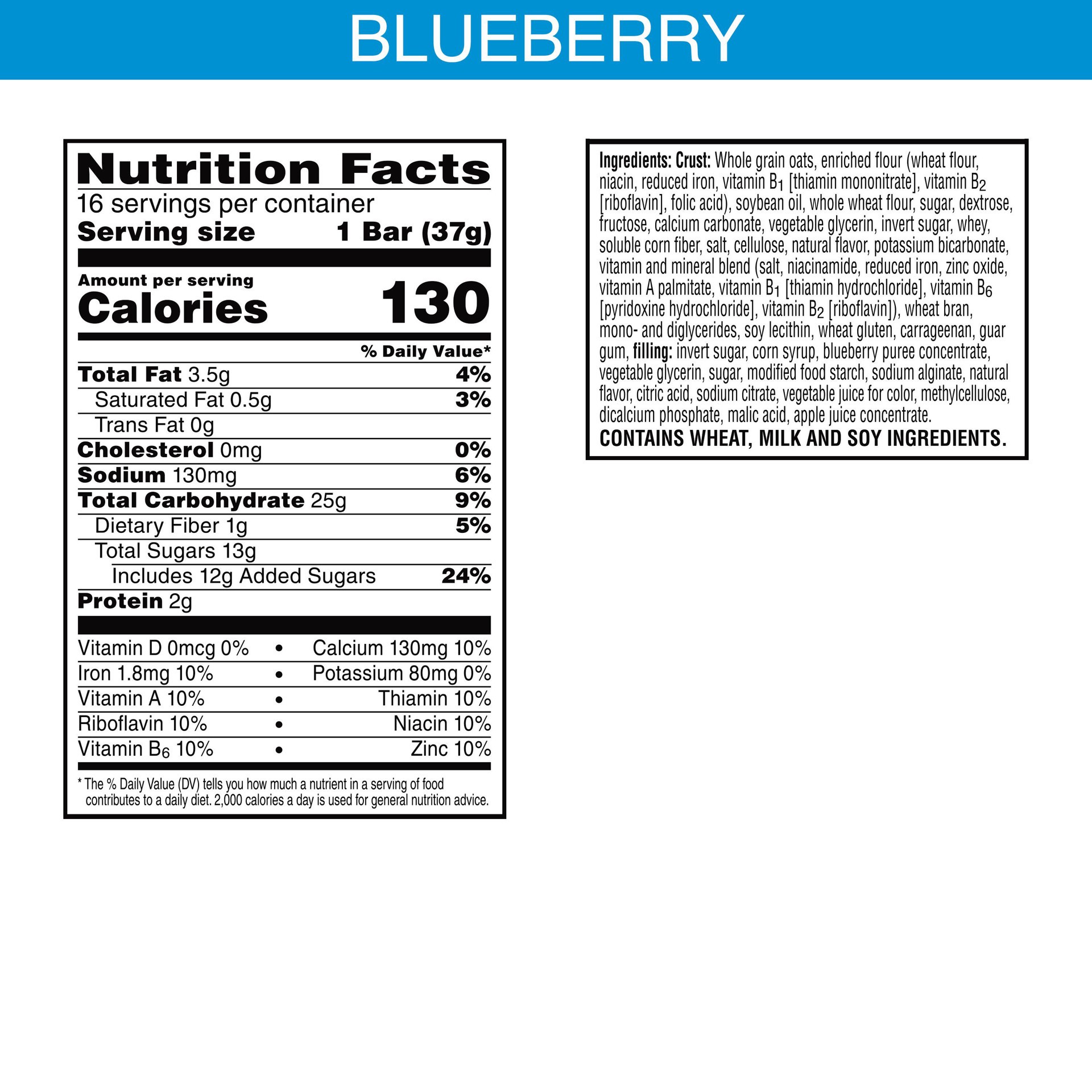 slide 2 of 5, Nutri-Grain Soft Baked Breakfast Bars, Blueberry, 20.8 oz, 16 Count, 20.8 oz