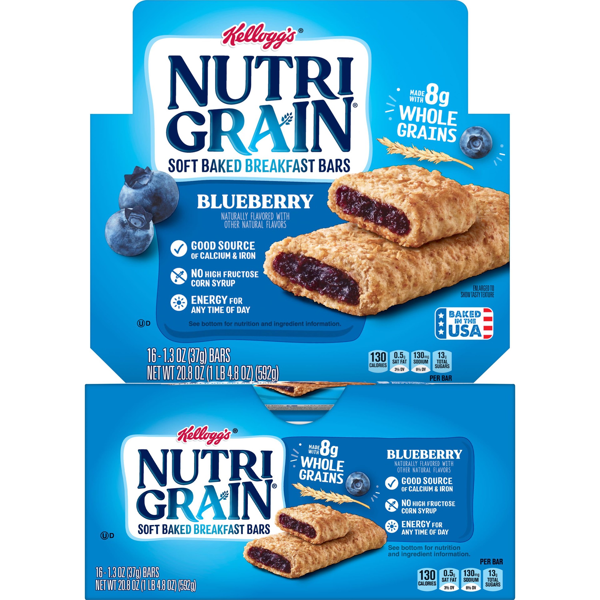 slide 1 of 5, Nutri-Grain Soft Baked Breakfast Bars, Blueberry, 20.8 oz, 16 Count, 20.8 oz