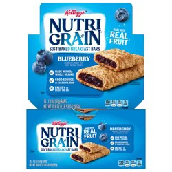 Nutri-Grain Soft Baked Breakfast Bars, Made with Whole Grains, Kids Snacks, Blueberry, 20.8oz Tray, 16 Bars