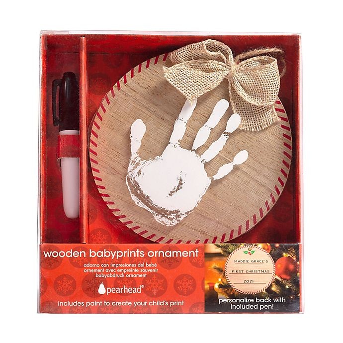 slide 9 of 9, Pearhead Babyprints Wooden Ornament and Paint Kit, 3 ct
