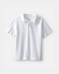 Oshkosh Boys Uniform Piqué Polo Shirt - White White 14