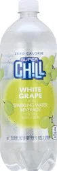 Super Chill Sparkling Water, Zero Calorie, White Grape- 33.8 oz