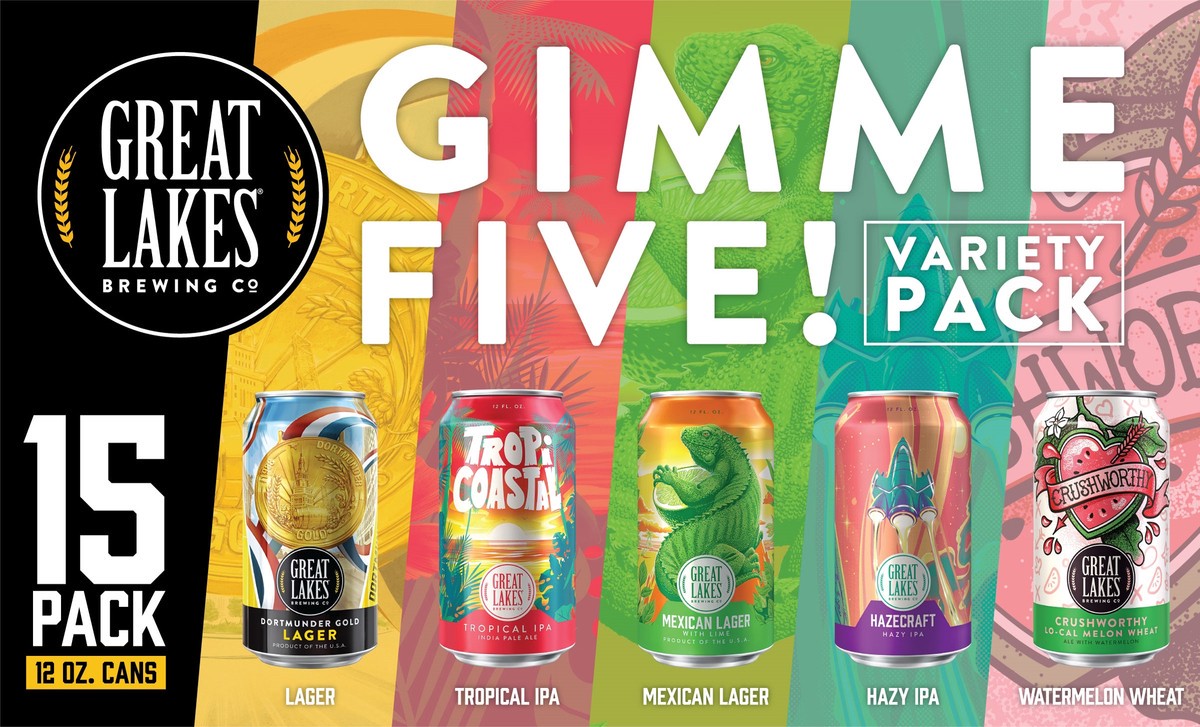 slide 4 of 7, Great Lakes Brewing Co. Great Lakes Brewing Co Gimme Five Variety 15 Pack Can, 1 ct