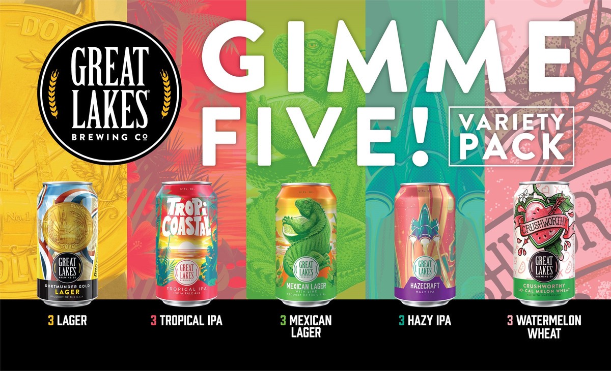 slide 5 of 7, Great Lakes Brewing Co. Great Lakes Brewing Co Gimme Five Variety 15 Pack Can, 1 ct