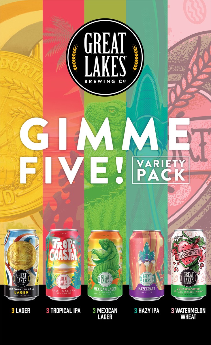 slide 6 of 7, Great Lakes Brewing Co. Great Lakes Brewing Co Gimme Five Variety 15 Pack Can, 1 ct