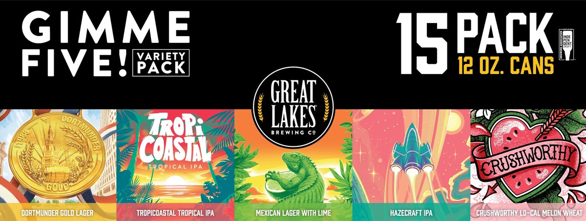 slide 7 of 7, Great Lakes Brewing Co. Great Lakes Brewing Co Gimme Five Variety 15 Pack Can, 1 ct