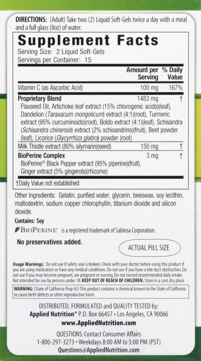 slide 6 of 6, Applied Nutrition Liver Detox 30 ea, 30 ct