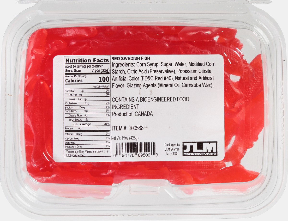 slide 6 of 9, JLM Manufacturing Red Swedish Fish Candy 15 oz, 15 oz