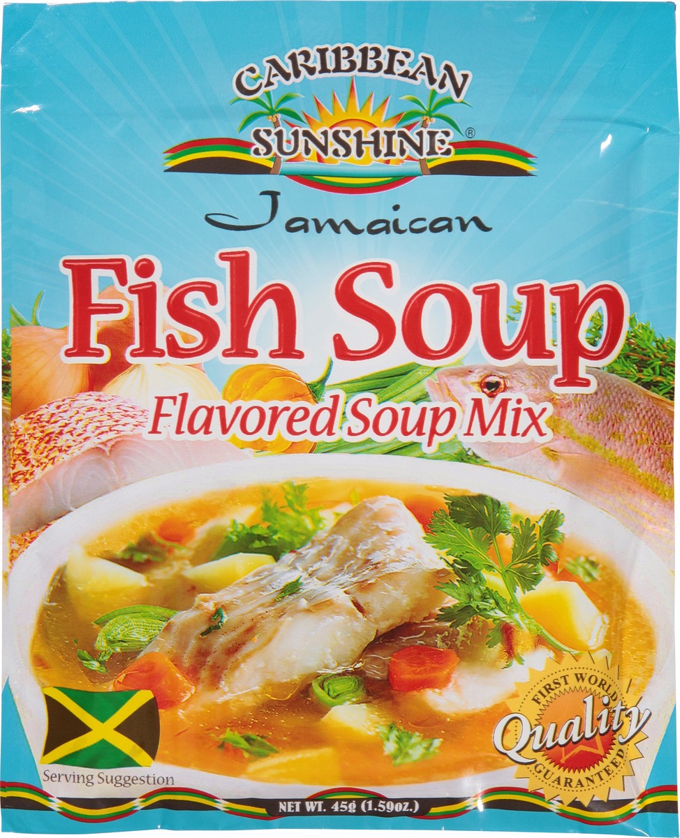 slide 5 of 13, Caribbean Sunshine Jamaican Fish Soup Flavored Soup Mix 1.59 oz, 1.59 oz