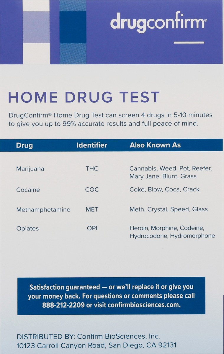 slide 2 of 9, Drugconfirm 4 Drugs Tested Home Drug Test 1 ea Box, 1 ct