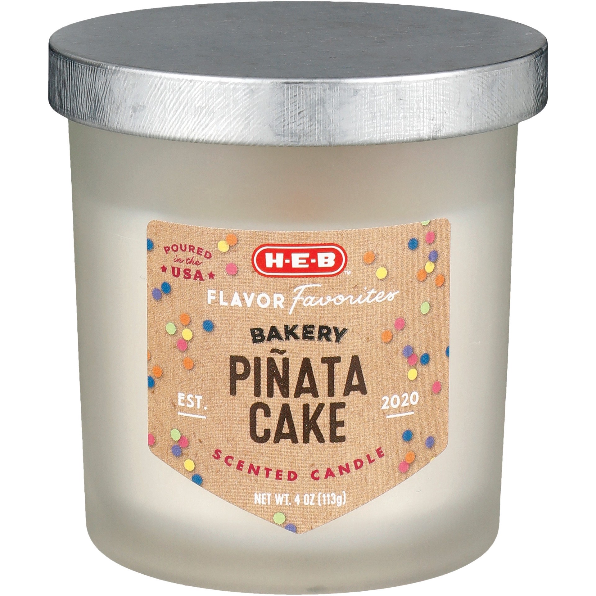slide 1 of 1, H-E-B Flavor Favorites Bakery Pinata Cake Scented Candle, 4 oz