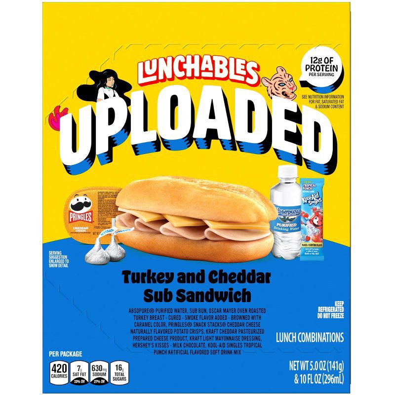 slide 10 of 11, Lunchables 6-Inch Turkey & Cheddar Cheese Sub Sandwich - 15oz, 15 oz