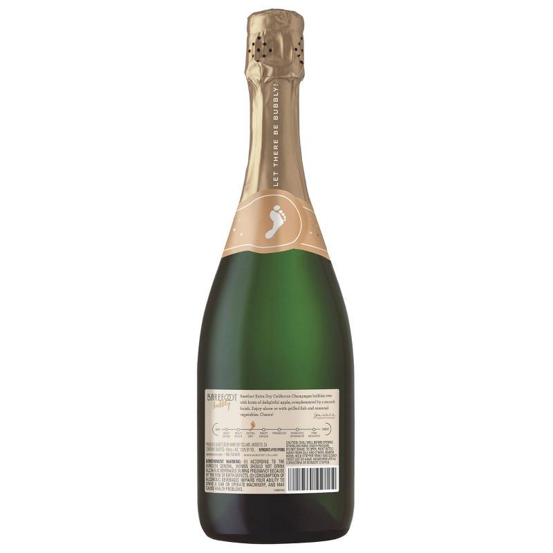 slide 5 of 5, Barefoot Bubbly Extra Dry Sparkling Wine - 750ml Bottle, 750 ml