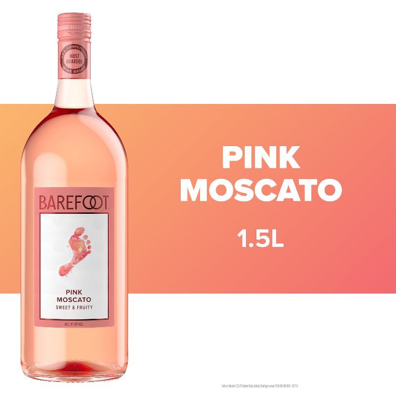 slide 2 of 8, Barefoot Cellars Pink Moscato Wine - 1.5L Bottle, 1.5 liter