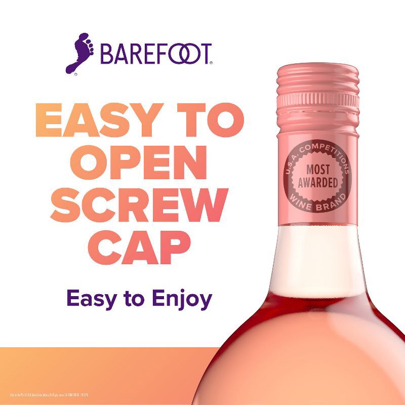slide 7 of 8, Barefoot Cellars Pink Moscato Wine - 1.5L Bottle, 1.5 liter