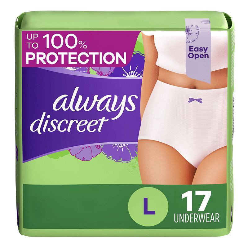 slide 1 of 11, Always Discreet Adult Postpartum Incontinence Underwear for Women - Maximum Protection - Maximum Large - 17ct, 17 ct