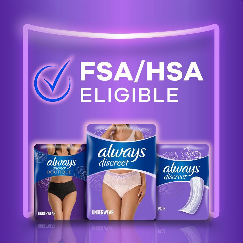 slide 9 of 10, Always Discreet Adult Postpartum Incontinence Underwear for Women - Maximum Protection - XL - 15ct, 15 ct