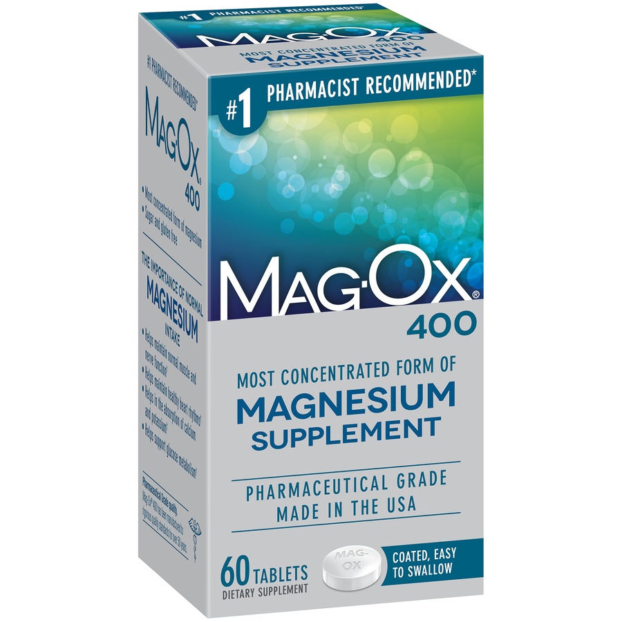 slide 2 of 7, Mag-Ox 400 Magnesium Mineral Dietary Supplement Tablets, 483 mg Magnesium Oxide, 60 Count, 60 ct