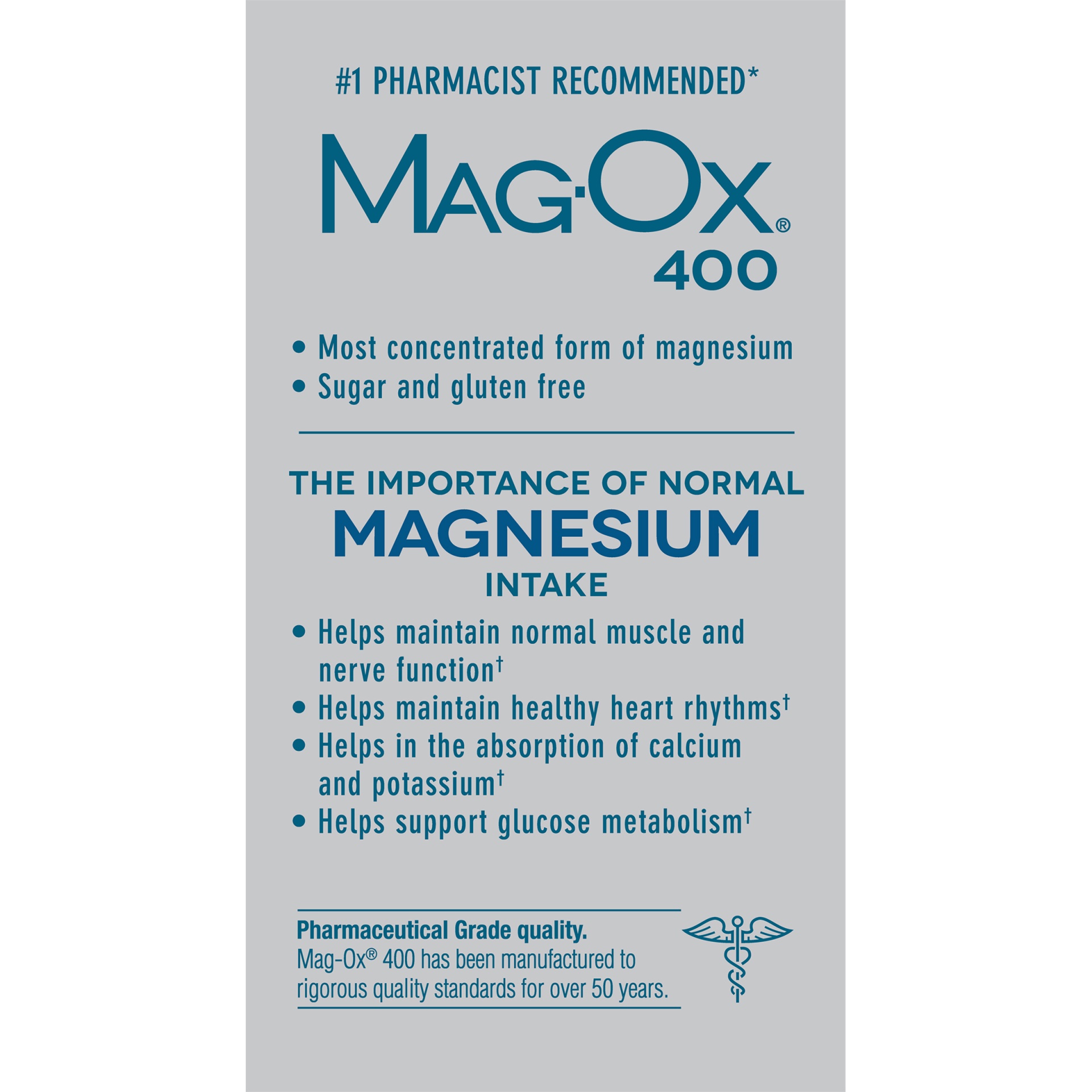 slide 4 of 7, Mag-Ox 400 Magnesium Mineral Dietary Supplement Tablets, 483 mg Magnesium Oxide, 60 Count, 60 ct