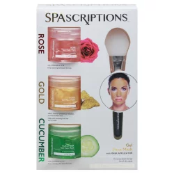 Spascriptions Rose Gold Cucumber Gel Face Mask 3 - 1.7 oz Pack