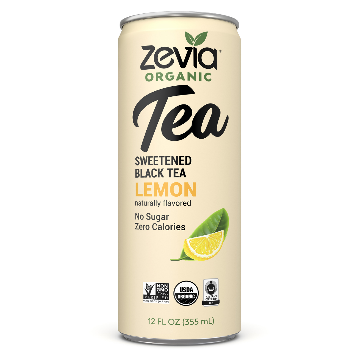 slide 1 of 8, Zevia Organic Black Tea Lemon single can - 12 fl oz, 12 fl oz