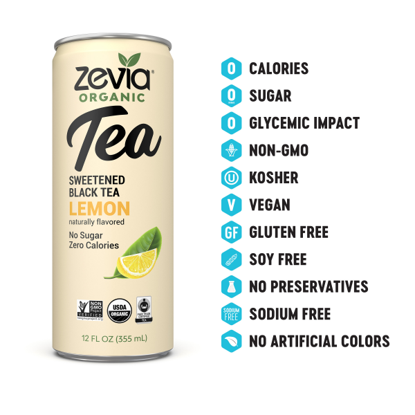 slide 5 of 8, Zevia Organic Black Tea Lemon single can - 12 fl oz, 12 fl oz