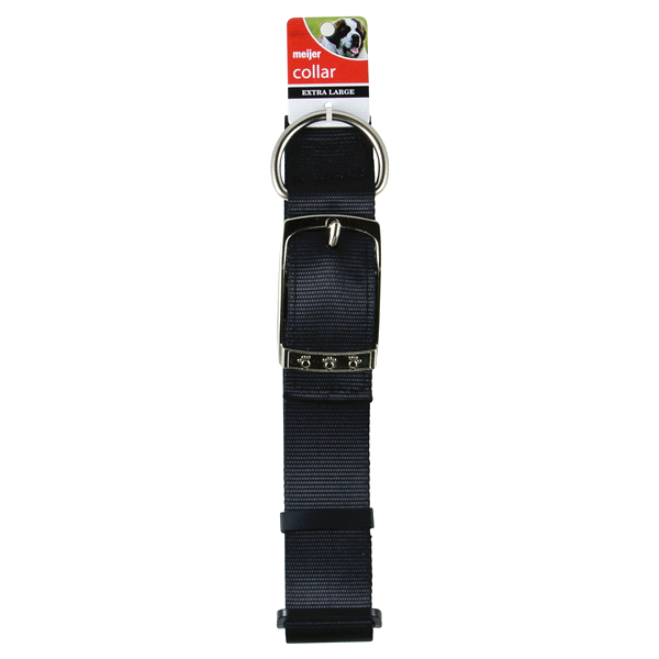 slide 1 of 1, Meijer Adjustable Dog Collar, Black, Extra-Large, 1 ct