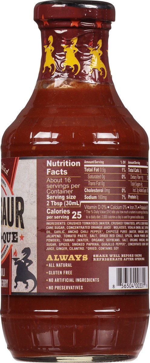 slide 8 of 9, Dinosaur Bar-B-Que Red Chili Sour Cherry Sauce 19 oz, 19 oz