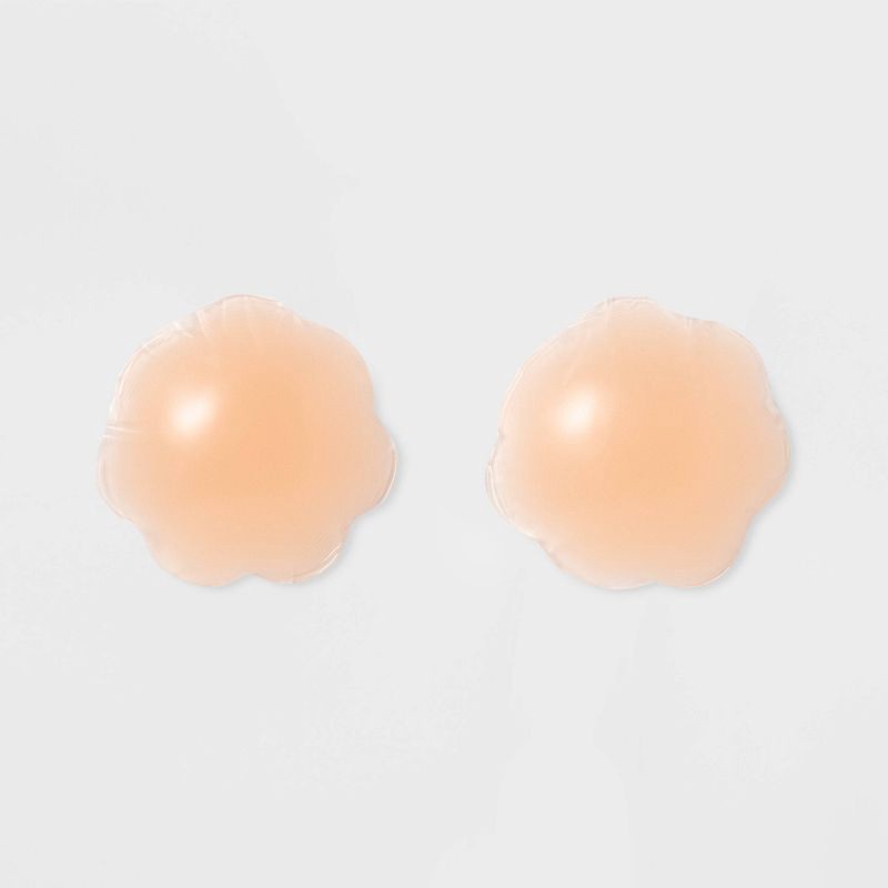 slide 2 of 3, Fashion Forms Women's Reusable Silicone Gel Petals -One Size Fits Most: Adhesive Nipple Covers, Semi-Opaque, Hand Wash, 1 ct