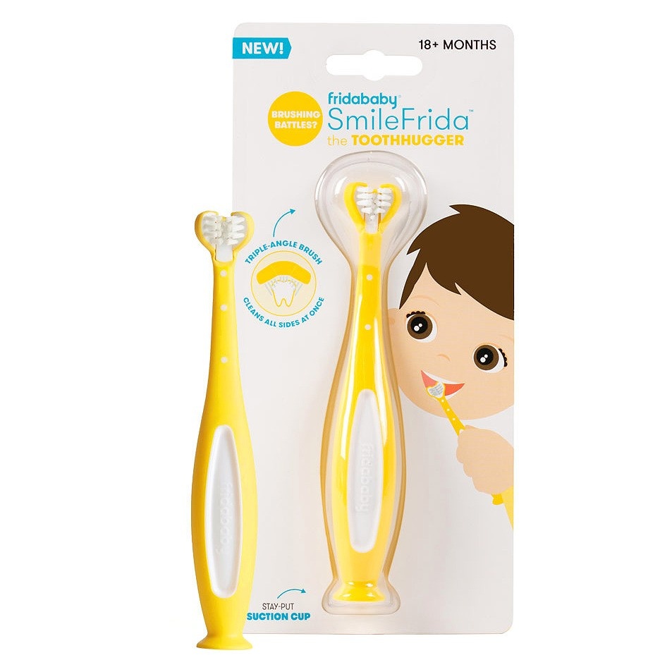 slide 1 of 7, Fridababy SmileFrida The ToothHugger Yellow, 1 ct