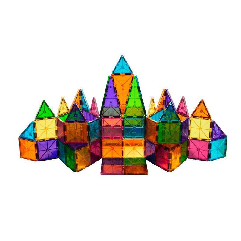 slide 4 of 7, MAGNA-TILES Clear Colors 74pc Set, 74 ct