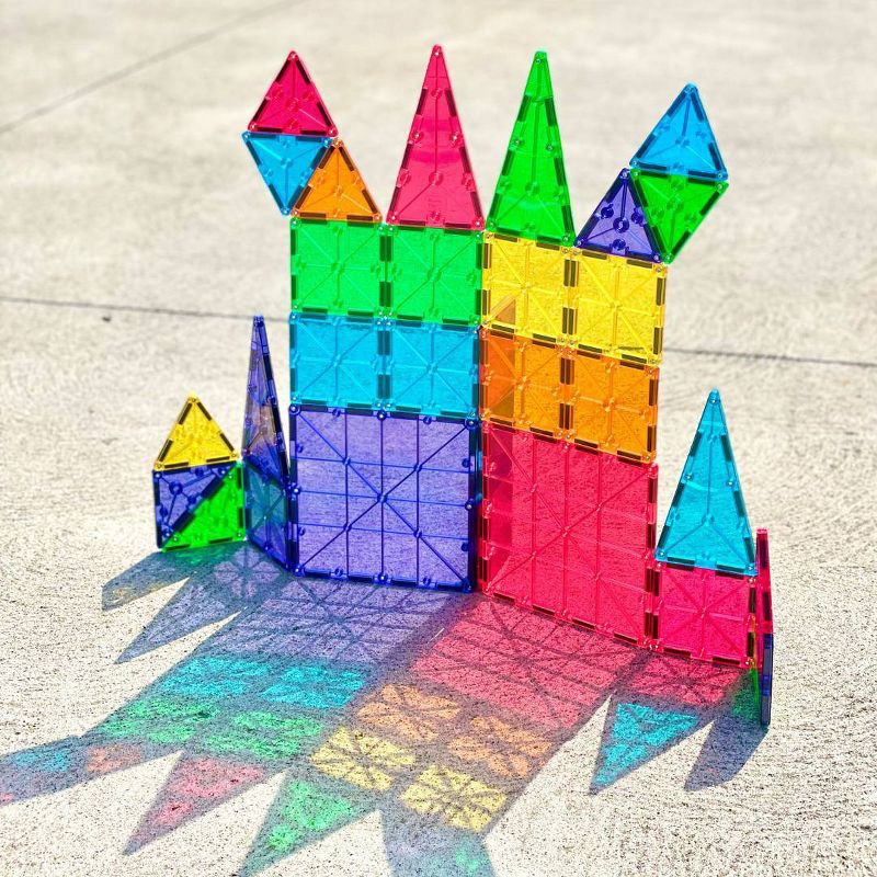 slide 3 of 6, MAGNA-TILES Clear Colors 37pc Set: Magnetic Building Toys for Math, Shapes, Creative Thinking & Engineering Skills, 37 ct