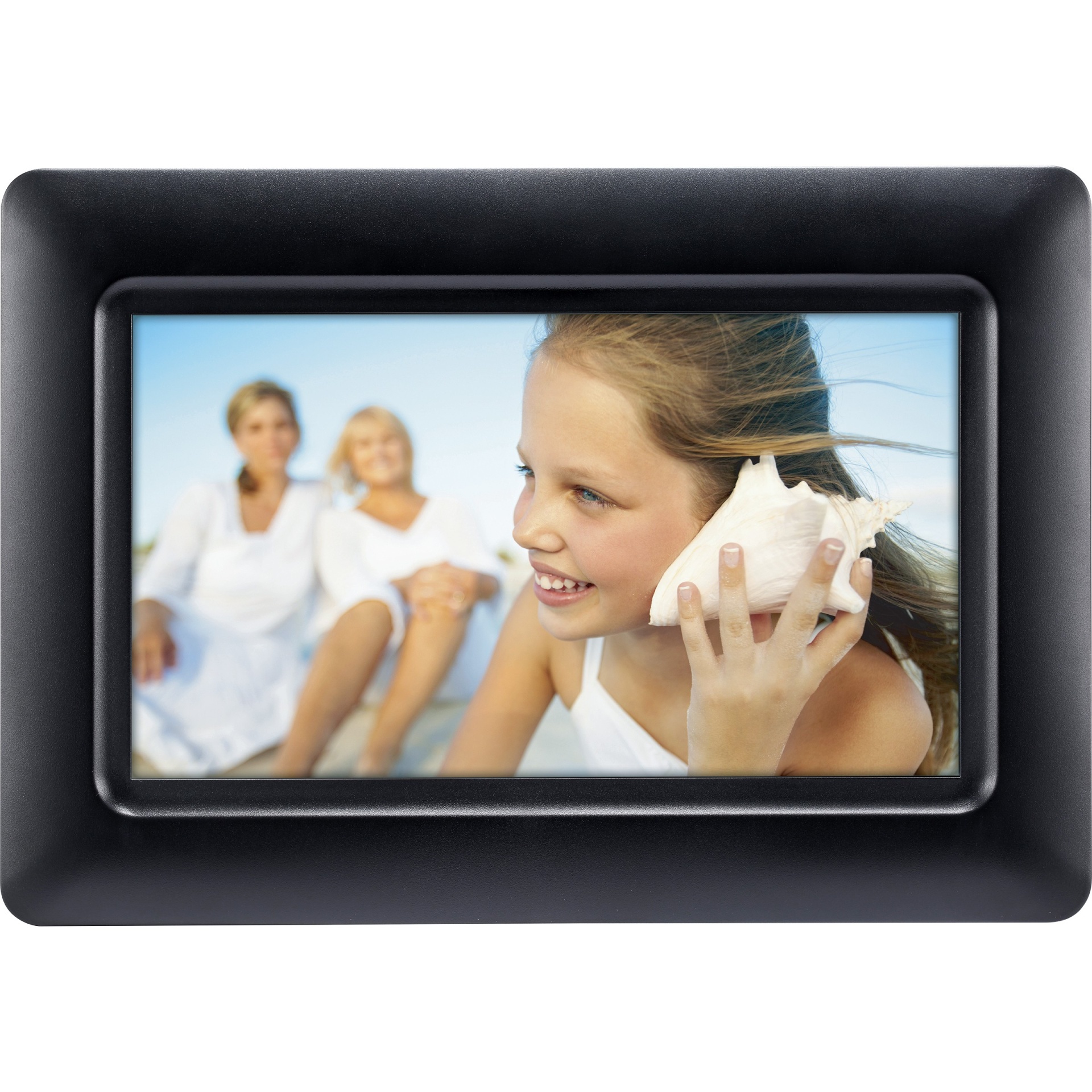 slide 1 of 4, 7" Screen Polaroid Digital Photo Frame - Black, 1 ct