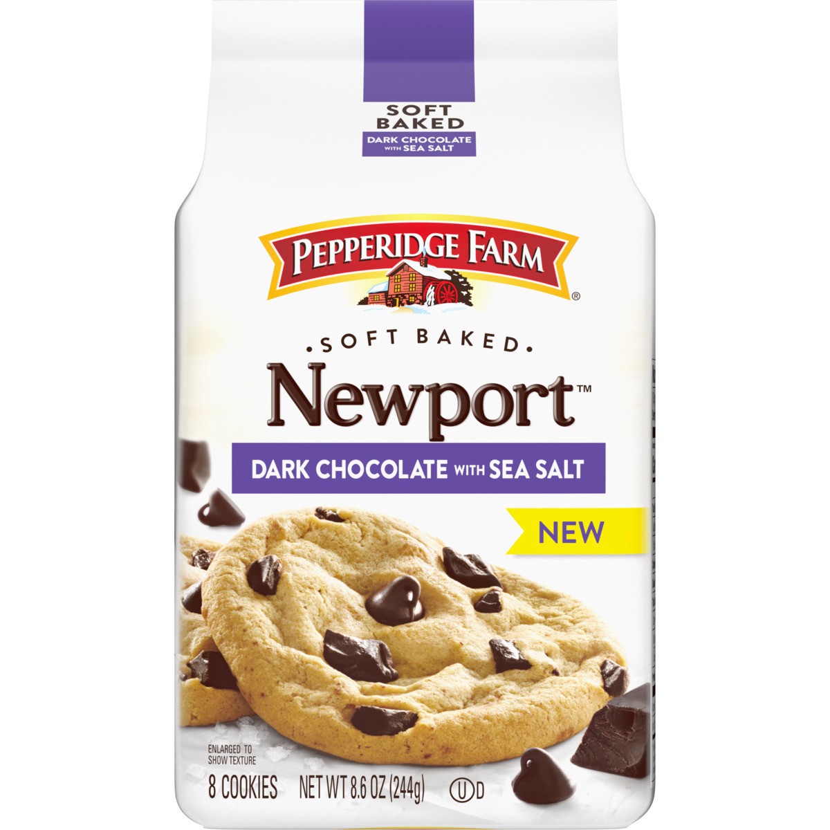 slide 3 of 12, Pepperidge Farm Soft Baked Newport Dark Chocolate Cookies with Sea Salt, 8.600 oz