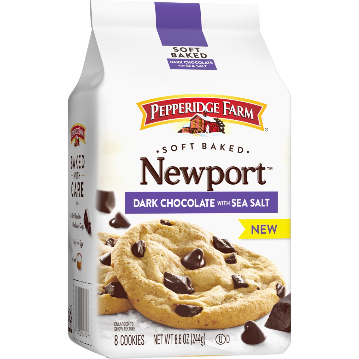 slide 8 of 12, Pepperidge Farm Soft Baked Newport Dark Chocolate Cookies with Sea Salt, 8.600 oz
