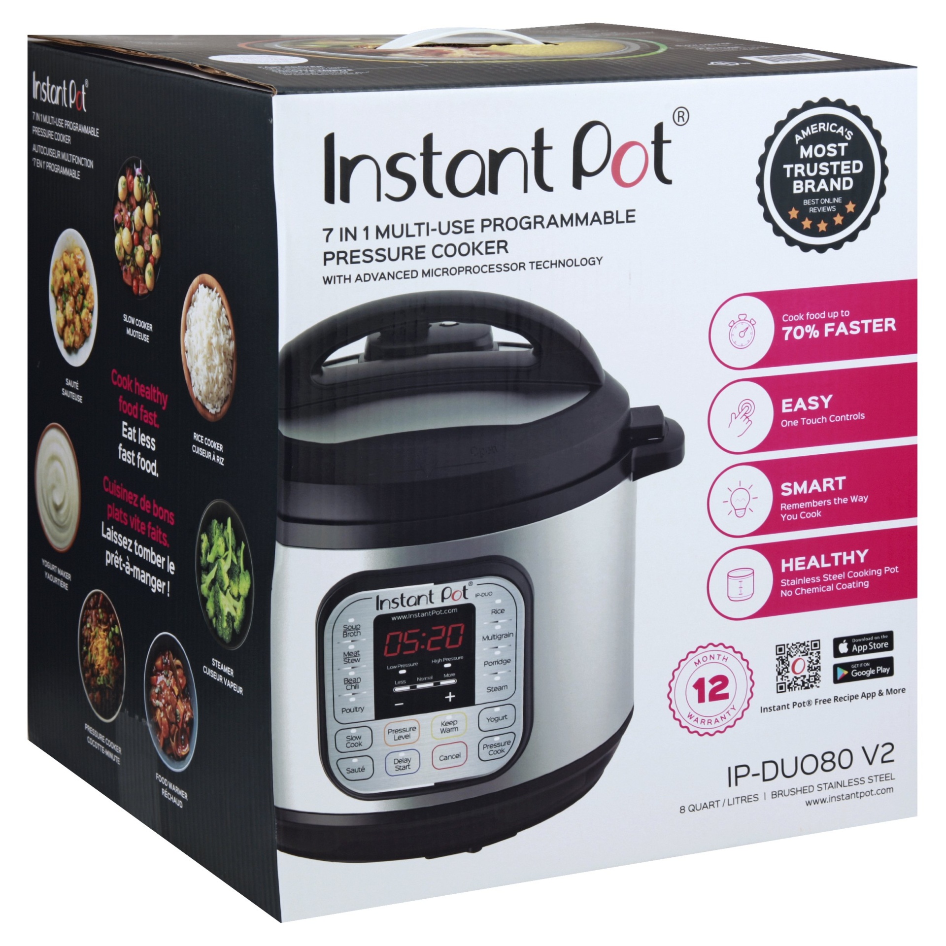 slide 1 of 8, Instant Pot Duo 80 Pressure Cooker, 8 qt