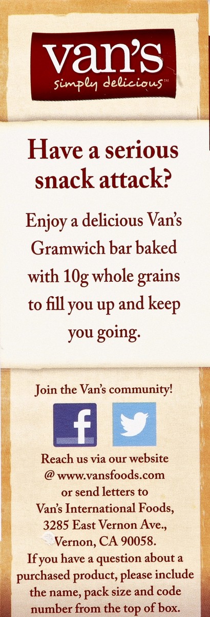 slide 3 of 4, Van's Gluten Free Chocolate Gramwich Snack Bars, 5 ct; 1.4 oz