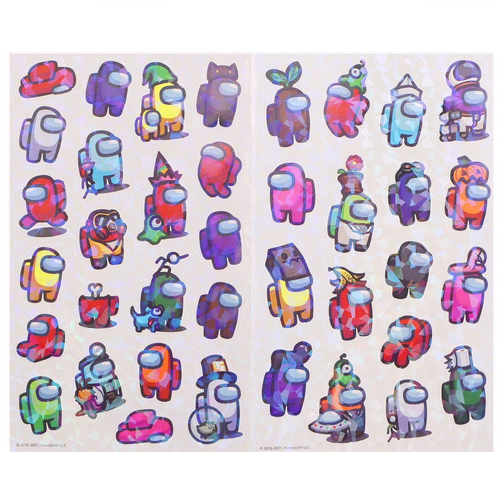 slide 4 of 4, Among Us Stickers, 4 in x 8 in sheet size